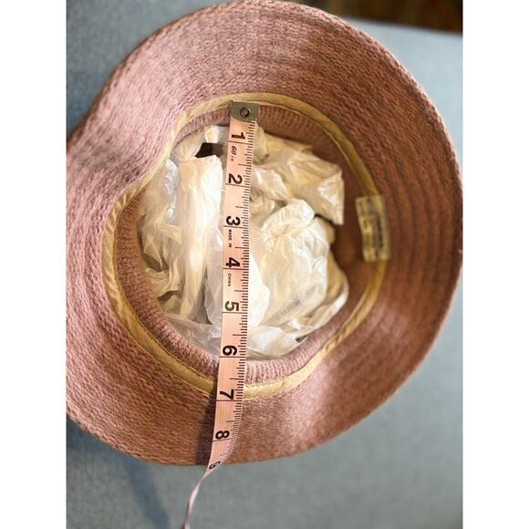 Angora Nylon Vintage Cozy Pink Bucket Hat One Size Old Money - Picture 6 of 7